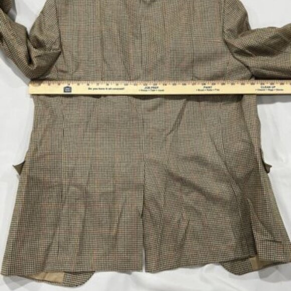 VINT Polo Ralph Lauren Blazer Silk Wool Made In Canada Ticket Pocket 41R Brown - Picture 9 of 9